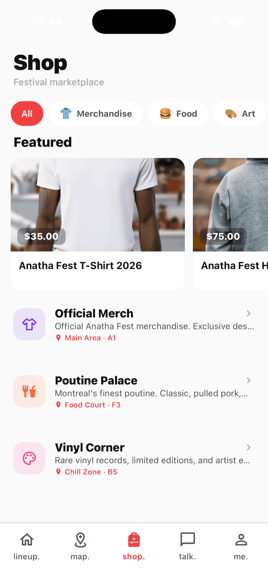 myfestival shop screen